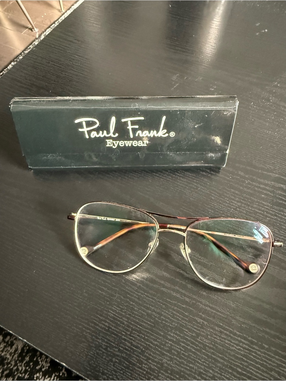 Paul Frank Gold and Brown Aviator Eyeglasses
